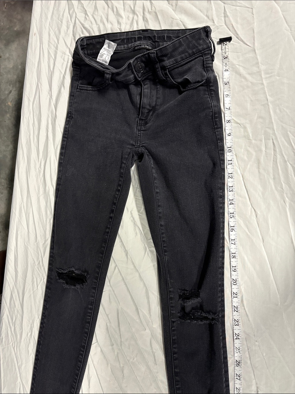 American Eagle Outfitters Black Skinny Distressed Jeans